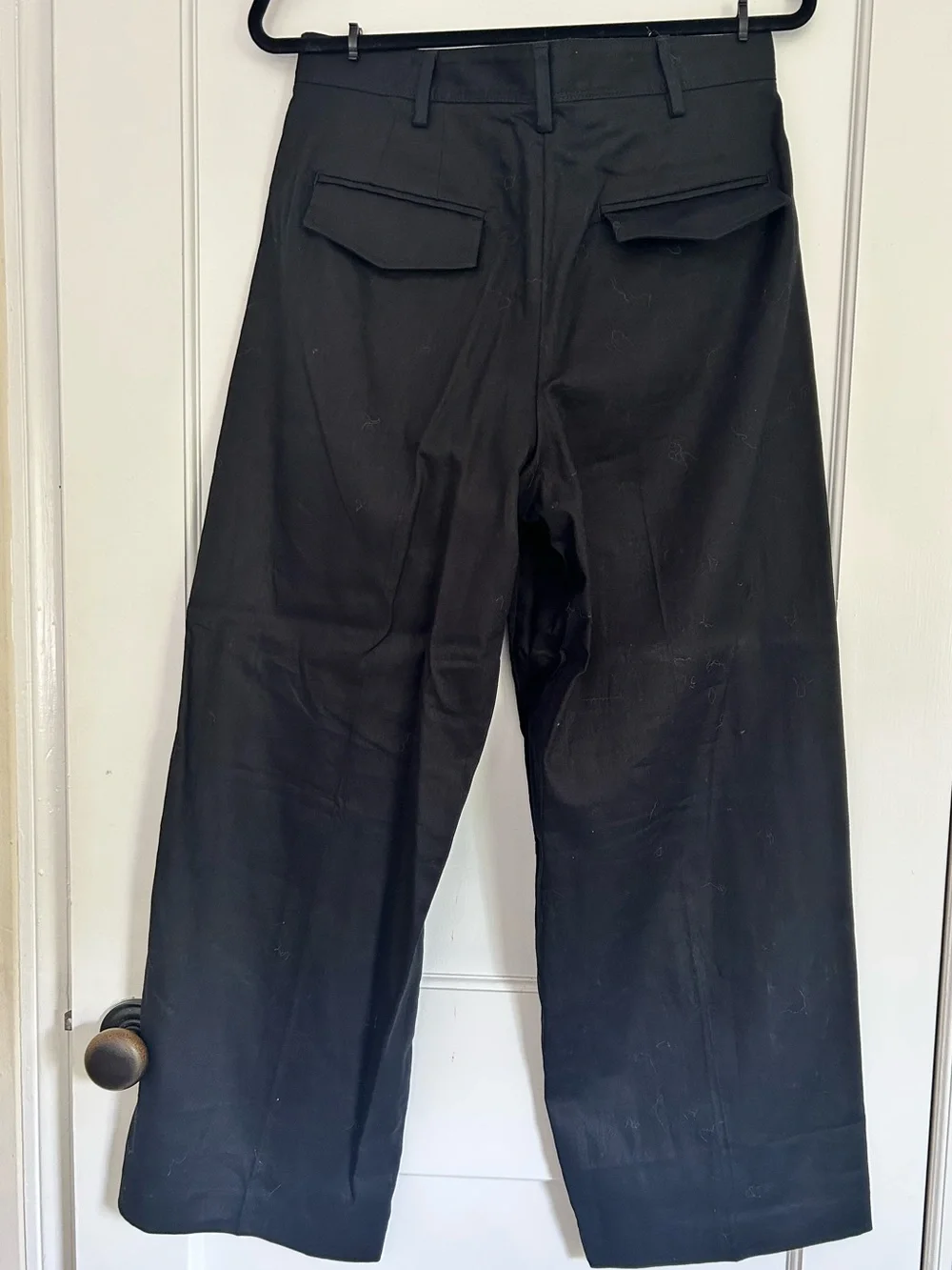 NWT Banana Republic Women LINEN-BLEND WIDE-LEG PLEATED TROUSER Black, Petite 10